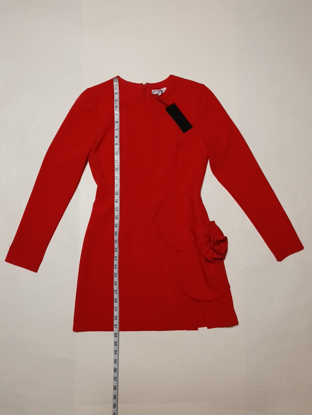 Gianni Bini Red Long-Sleeve Mini Dress with Side Rosette Detail Size 4 - Picture 6 of 16